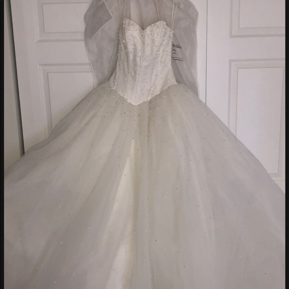 Ivory Wedding Dress Designer by Dimitri 
All Beaded and Crystals